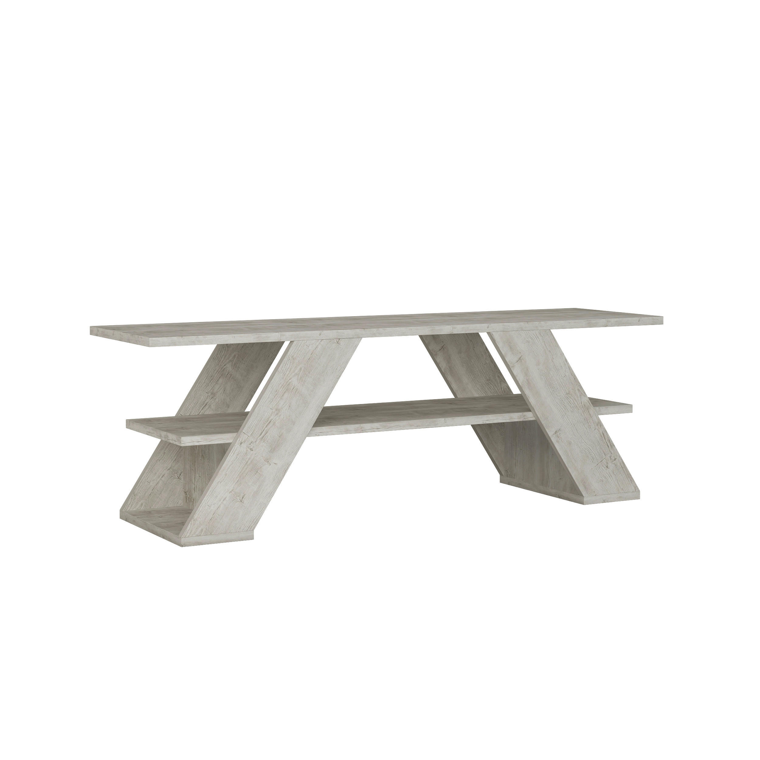PHONOTISCH - Grauweiss, Design, Holzwerkstoff (120/40/33.5cm) - Livetastic