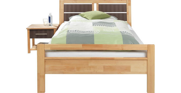 BETT 140/200 cm  in Braun, Erlefarben   - Erlefarben/Braun, Natur, Holz (140/200cm) - Linea Natura