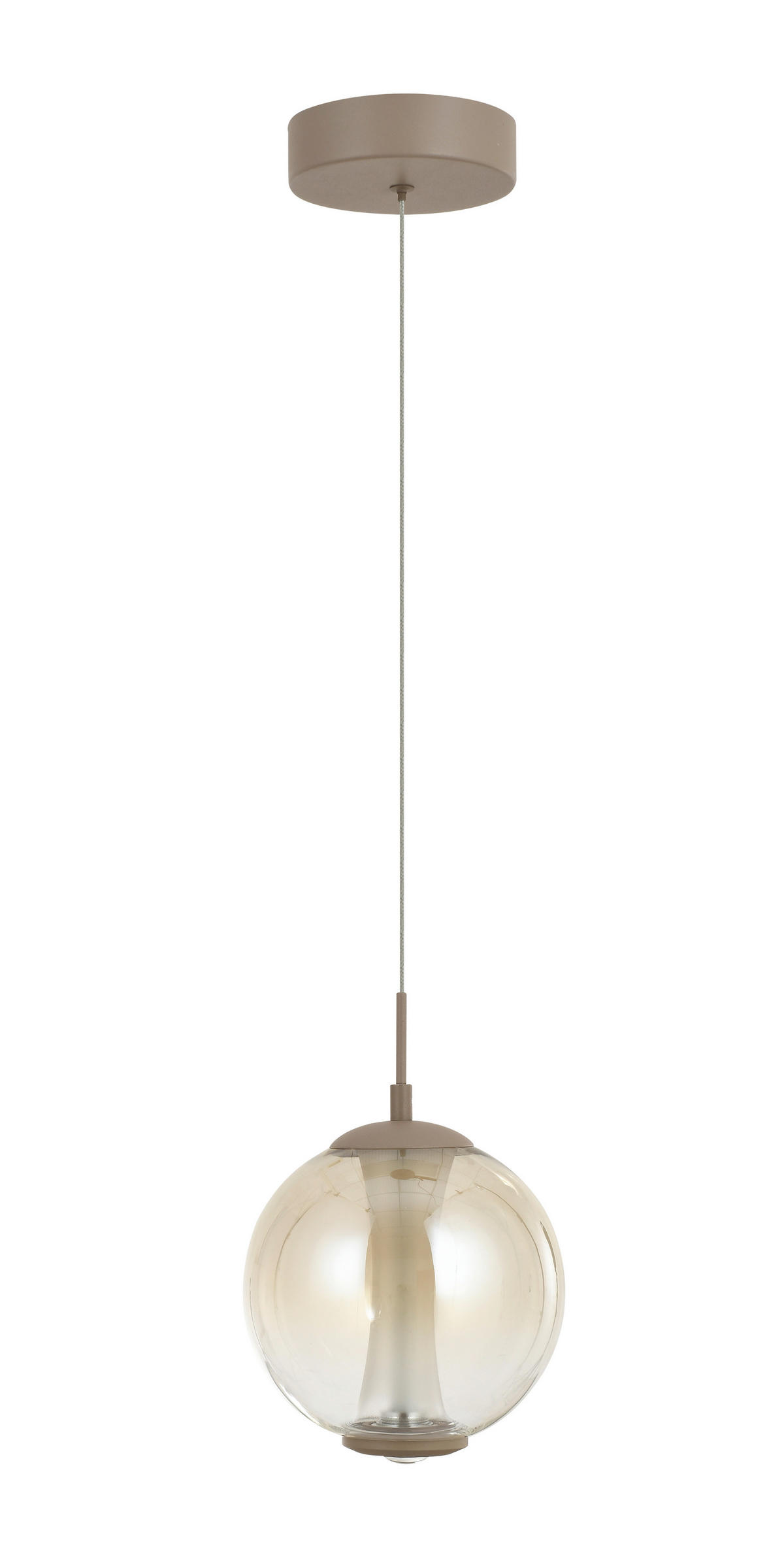 ZÁVĚSNÉ LED SVÍTIDLO, 18/150/18 cm  - pískové barvy, Design, kov/sklo (18/150/18cm)