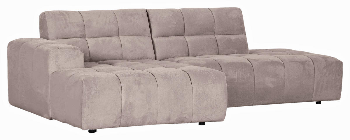 HÖRNSOFFA i plysch beige  - beige/svart, Klassisk, textil/plast (155/282cm) - MID.YOU