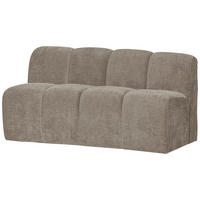 SITZBANK 164/83/73 cm gerippt Sandfarben Kunststoff  - Sandfarben/Schwarz, MODERN, Kunststoff/Textil (164/83/73cm) - Livetastic