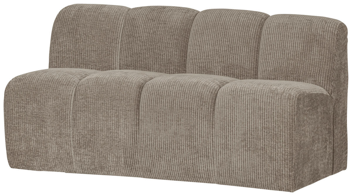 SITZBANK 164/83/73 cm gerippt Sandfarben Kunststoff  - Sandfarben/Schwarz, MODERN, Kunststoff/Textil (164/83/73cm) - Livetastic