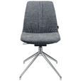 STUHL  in Aluminium Bouclé Metall, Textil  - Dunkelgrau/Alufarben, Design, Textil/Metall (46/81,5-84,5/55cm) - Johann Jakob