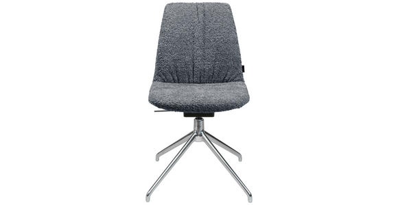 STUHL in Aluminium Bouclé Metall, Textil - Dunkelgrau/Alufarben, Design, Textil/Metall (46/81,5-84,5/55cm) - Johann Jakob
