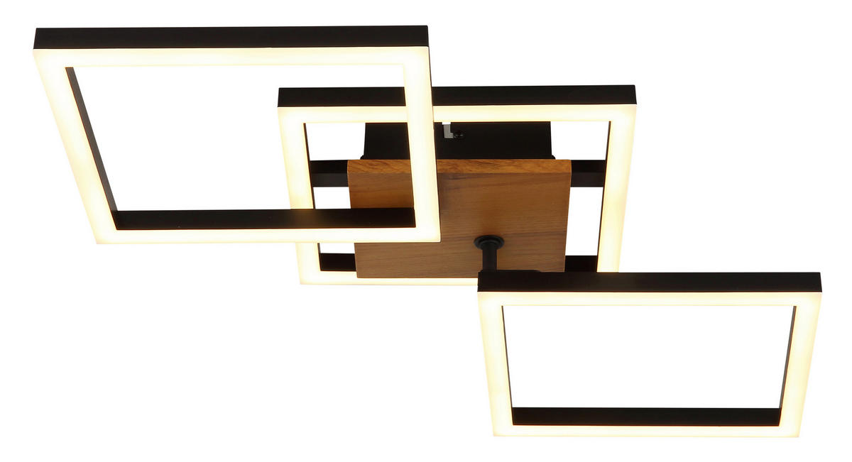 LED-DECKENLEUCHTE 30 W    66/31/7,5 cm  - Dunkelbraun/Opal, Design, Holz/Kunststoff (66/31/7,5cm) - Globo