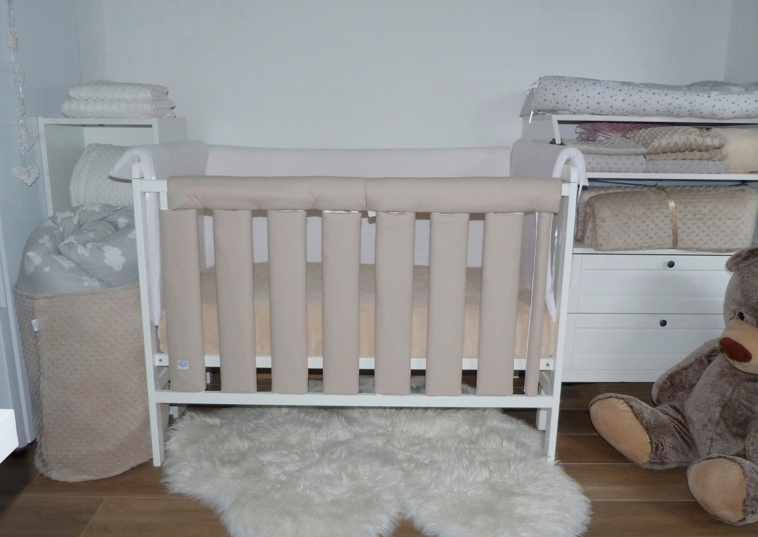 ZAŠTITNA OGRADICA ZA KREVET - bež, Osnovno, tekstil (27/56cm)