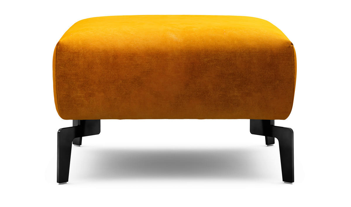 HOCKER in Textil Gelb  - Gelb/Schwarz, Design, Textil/Metall (70/70/46cm) - SENSOO
