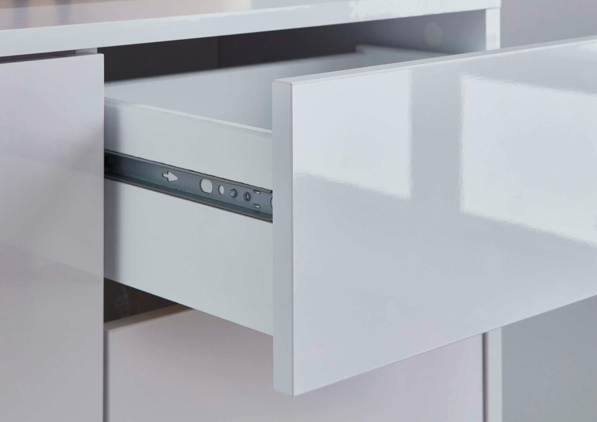 KOMODA, biela, biela s vysokým leskom, 79/73/33 cm - čierna/biela, Modern, kompozitné drevo/plast (79/73/33cm) - MID.YOU