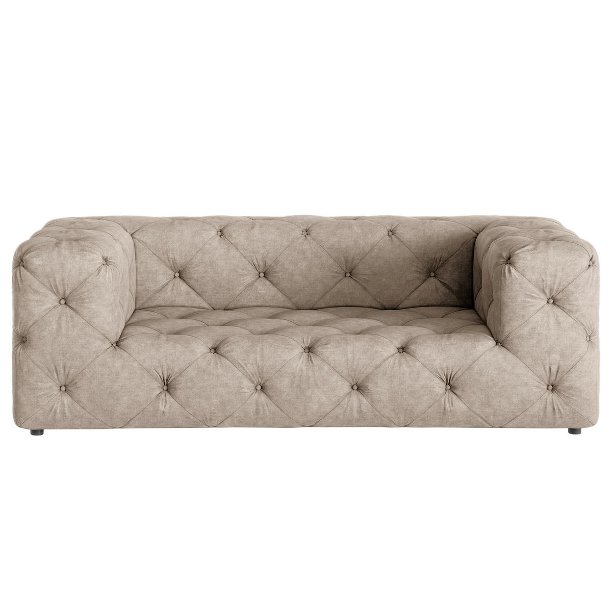 2-SITZER-SOFA Fresco in Mikrofaser Cappuccino  - Schwarz/Cappuccino, Design, Kunststoff/Textil (193/71/100cm) - P & B