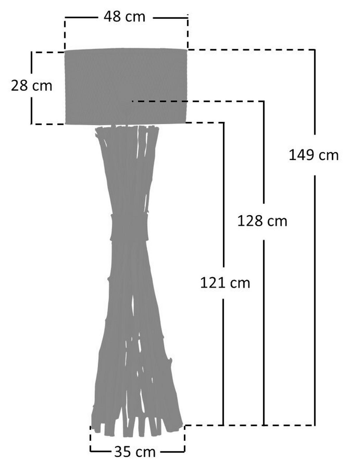 STEHLEUCHTE  35/149/35 cm   - Schwarz/Naturfarben, Design, Holz/Metall (35/149/35cm) - P & B