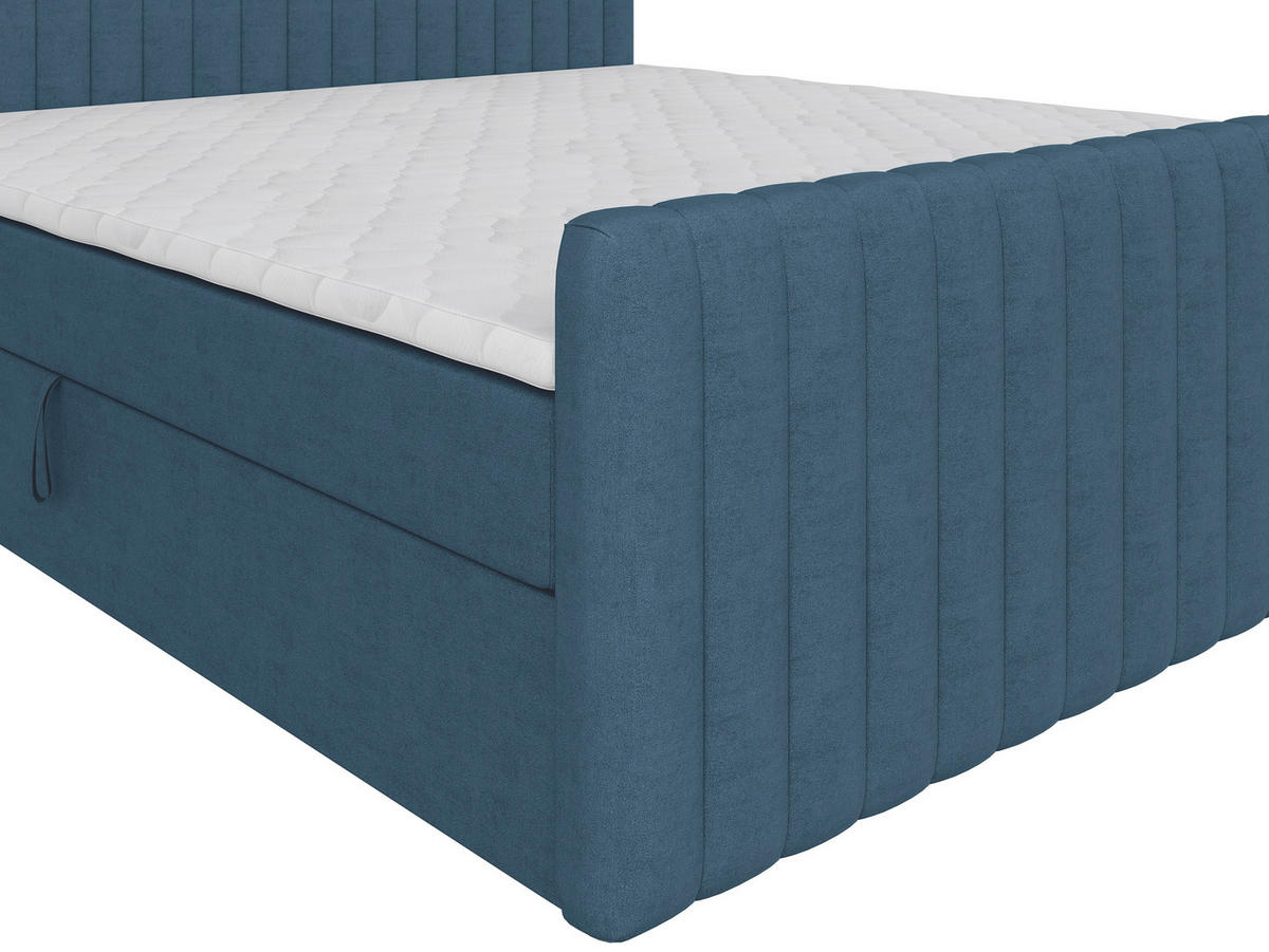 BOXBETT 180/200 cm  bleu  - bleu/noir, Basics, textile/matière synthétique (180/200cm) - Carryhome