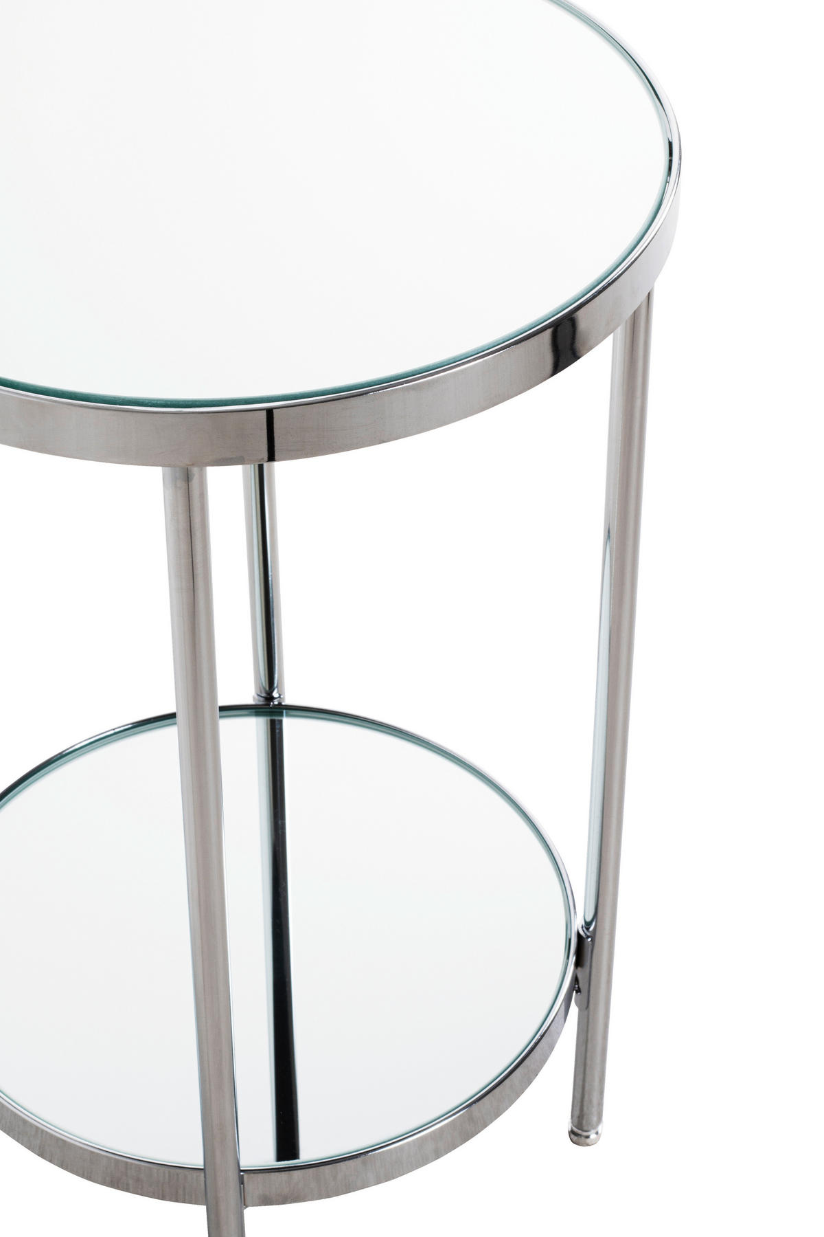 BEISTELLTISCH in Metall, Glas 28/28/46 cm  - Chromfarben, Trend, Glas/Metall (28/28/46cm)