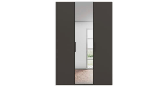 DREHTÜRENSCHRANK 151/223/61 cm,  in Graphitfarben, 3-türig  - Graphitfarben, Basics, Glas/Holzwerkstoff (151/223/61cm) - Novel