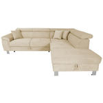ECKSOFA in Cord Creme  257/226 cm  - Silberfarben/Creme, Design, Textil/Metall (257/226cm) - Xora