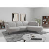 ECKSOFA ZOE E Hellgrau Flachgewebe  - Hellgrau/Schwarz, KONVENTIONELL, Textil/Metall (309/199cm) - Sit & More