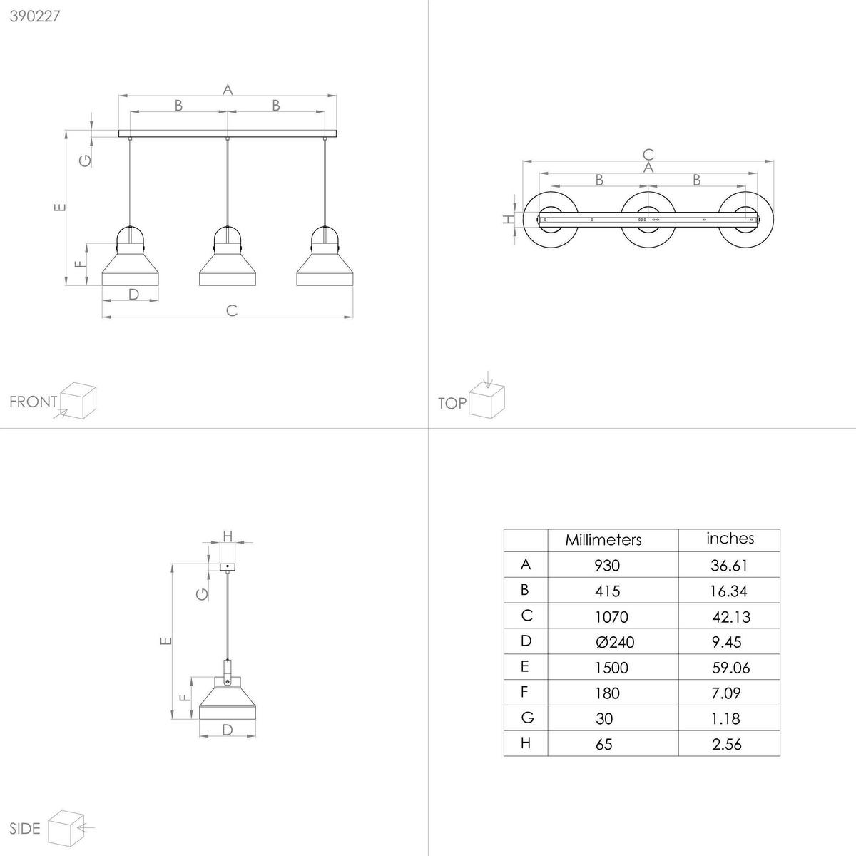 HÄNGELEUCHTE 107/24/150 cm  - Messingfarben/Grau, KONVENTIONELL, Metall (107/24/150cm) - Eglo