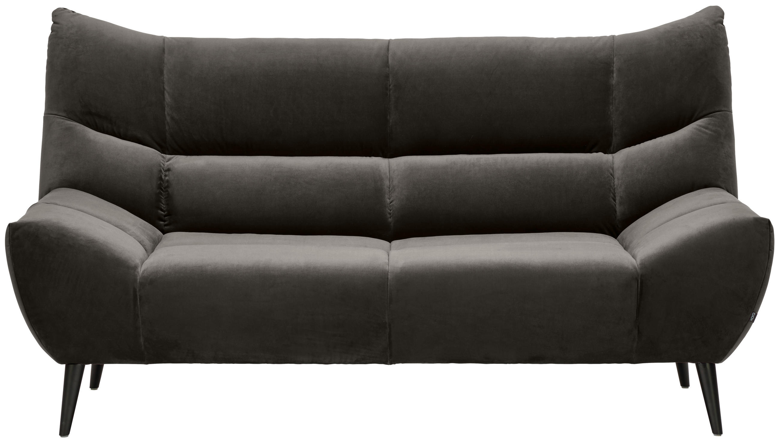 2-SITZER-SOFA Mikrofaser Dunkelgrau  - Dunkelgrau/Schwarz, Design, Textil/Metall (190/106/99cm) - Xora