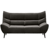 2-SITZER-SOFA Mikrofaser Dunkelgrau  - Dunkelgrau/Schwarz, Design, Textil/Metall (190/106/99cm) - Xora