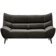 2-SITZER-SOFA Mikrofaser Dunkelgrau  - Dunkelgrau/Schwarz, Design, Textil/Metall (193/106/101cm) - Xora