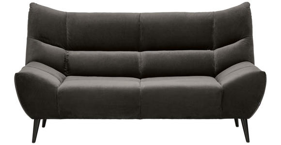 2-SITZER-SOFA Mikrofaser Dunkelgrau  - Dunkelgrau/Schwarz, Design, Textil/Metall (193/106/101cm) - Xora