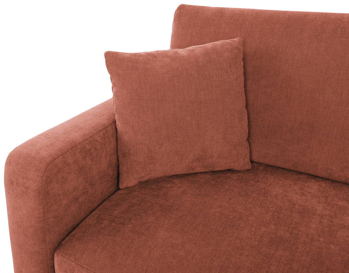 2-SITZER-SOFA in Chenille Rostfarben  - Rostfarben/Schwarz, Konventionell, Kunststoff/Textil (233/90/110cm) - MID.YOU
