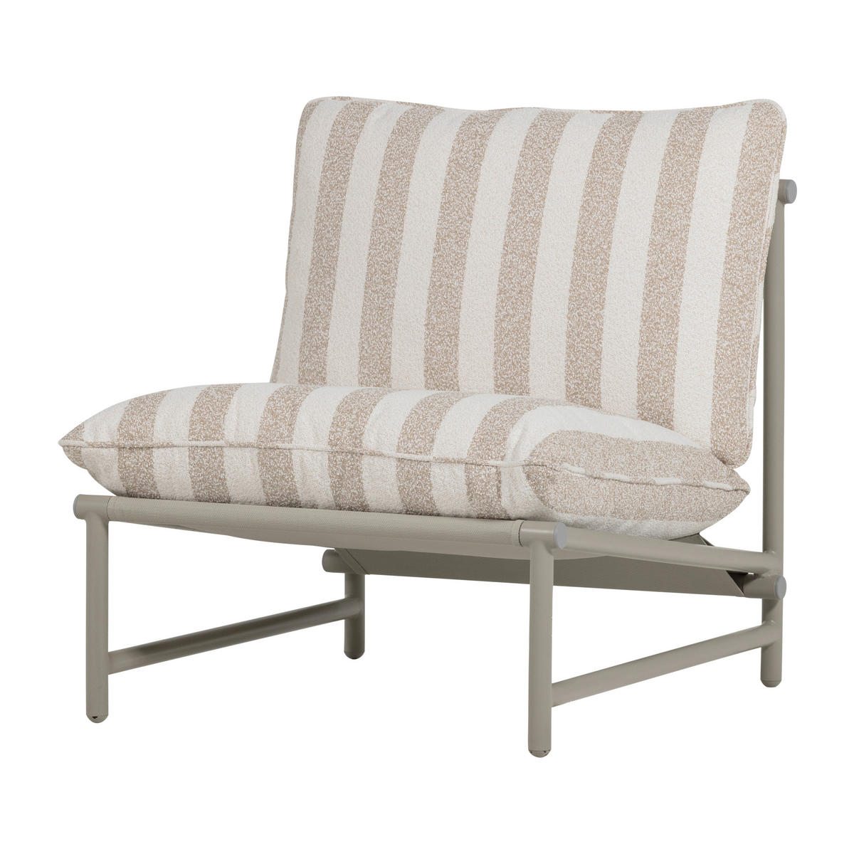 GARTENSESSEL Metall, Textil Weiß, Sandfarben  - Sandfarben/Weiß, MODERN, Textil/Metall (82/75/75cm) - Livetastic