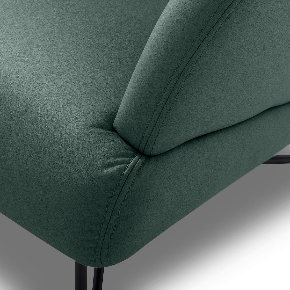 SESSEL in Lederlook Graphitfarben  - Schwarz/Graphitfarben, Design, Textil/Metall (67/87/74cm) - Livetastic