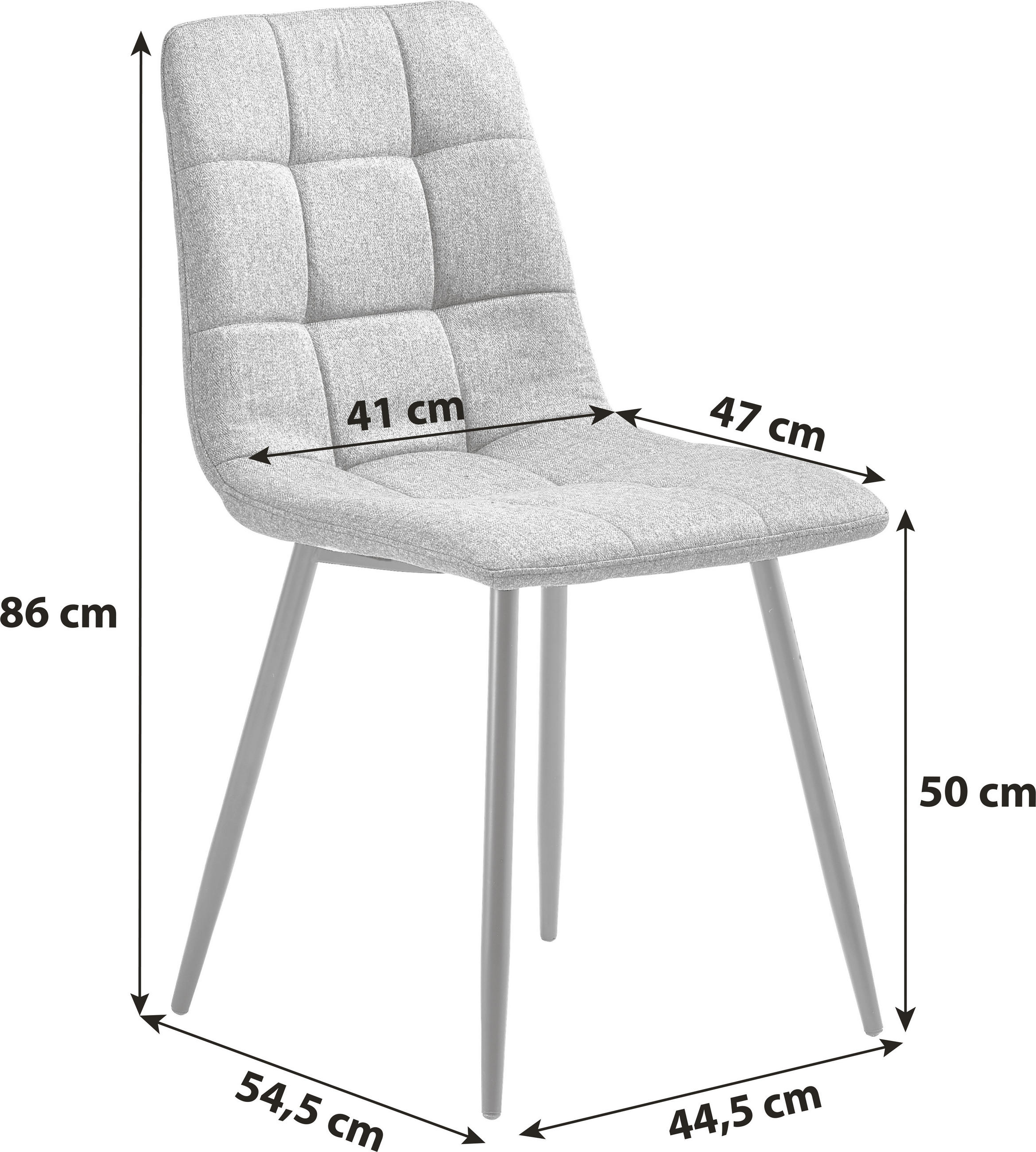 Thumbnail - Livetastic VIERFUßSTUHL, Grau, Holz, Metall, Textil, Pappel, Sperrholz, konisch, 44.5x86x54.5 cm, Esszimmer, Stühle, Ess...