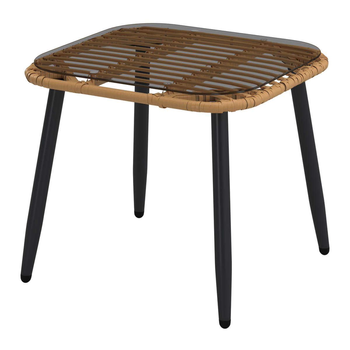 LOUNGEGARNITUR 4-teilig   187/67/187 cm Eisen  - Beige/Naturfarben, MODERN, Glas/Kunststoff (187/67/187cm) - Ambia Garden