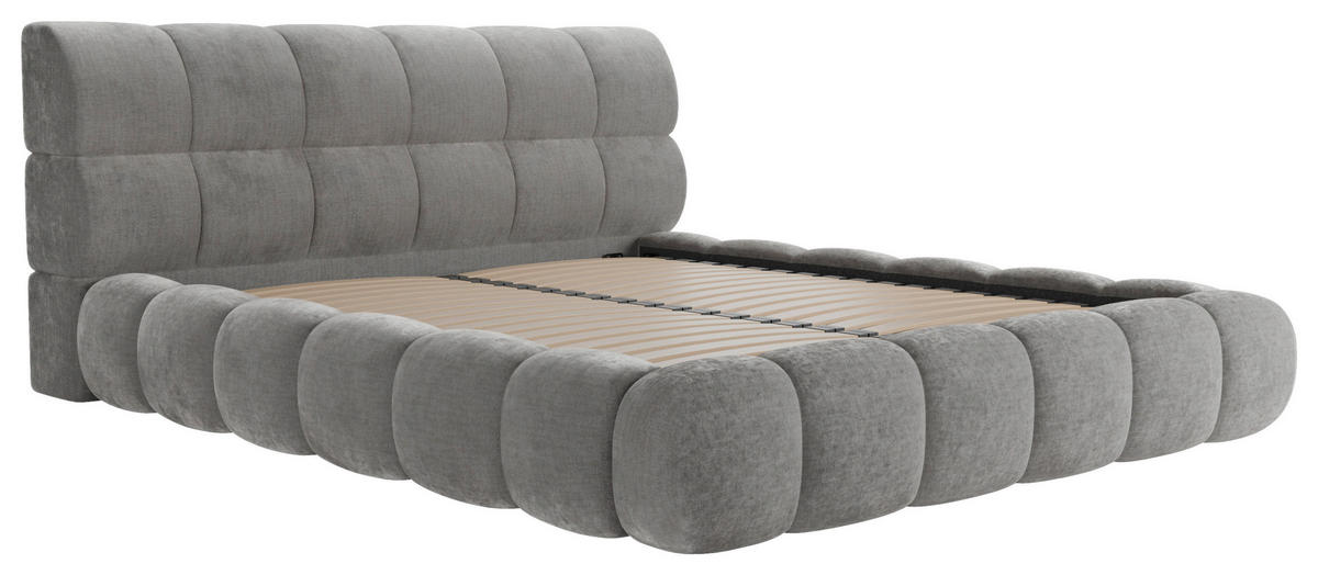 POLSTERBETT 180/200 cm,  in Taupe, Lattenrost, Bettkasten,  - Taupe/Schwarz, Design, Holz/Textil (180/200cm) - Chameo