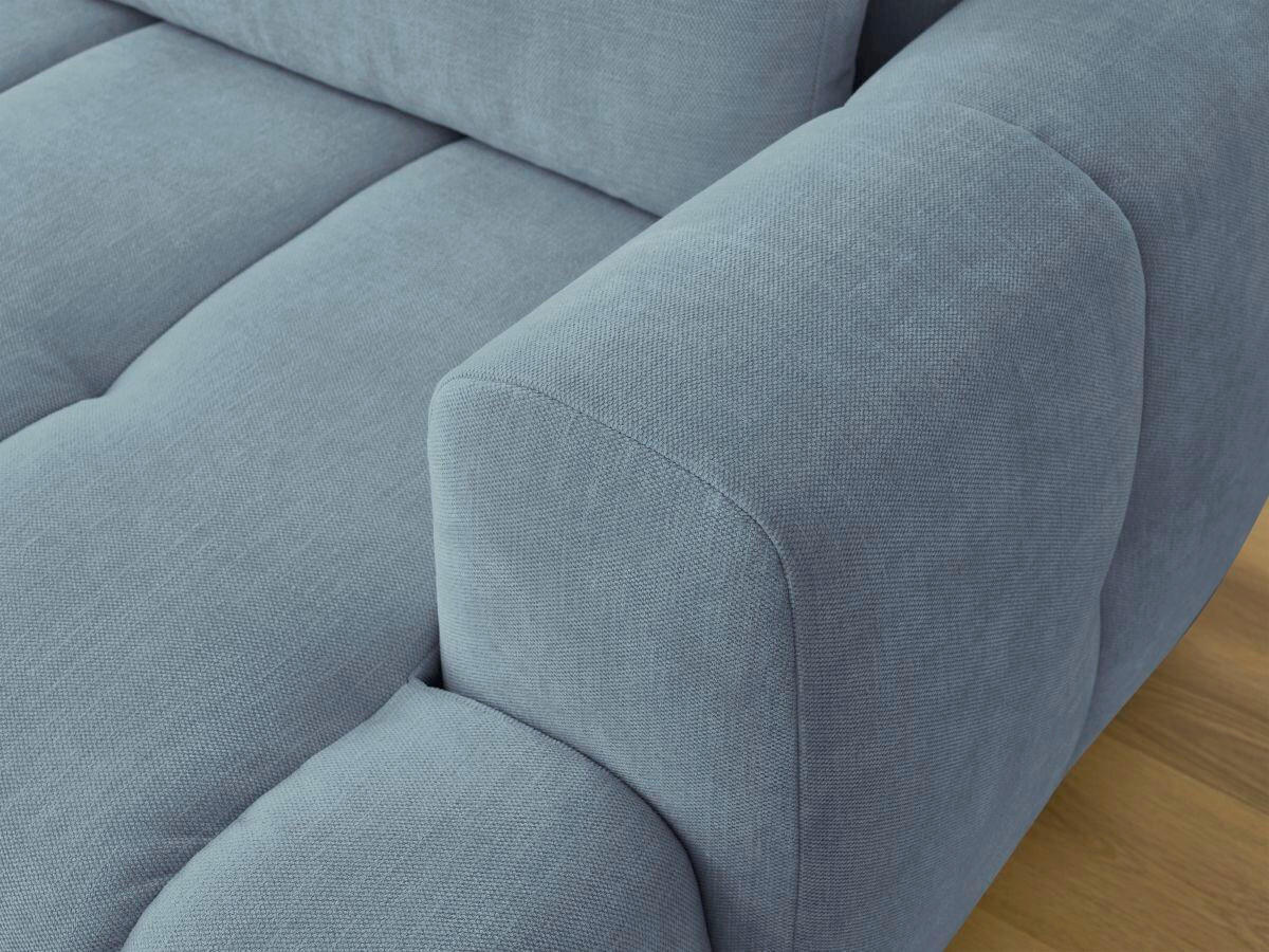 ECKSCHLAFSOFA FUJI Leinenoptik Hellblau  inkl.  - Schwarz/Hellblau, MODERN, Kunststoff/Textil (160/292cm)