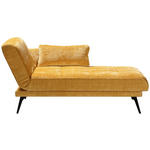 RÉCAMIERE  in Chenille Gelb  - Gelb/Schwarz, KONVENTIONELL, Textil/Metall (180-200/85/92cm) - Novel