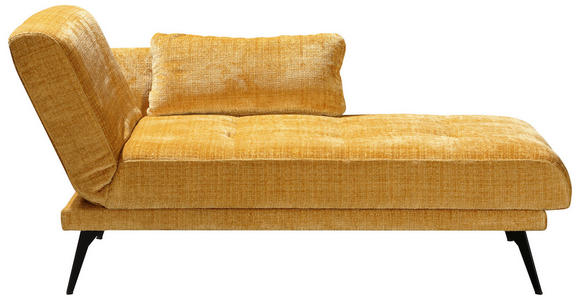 RÉCAMIERE  in Chenille Gelb  - Gelb/Schwarz, KONVENTIONELL, Textil/Metall (180-200/85/92cm) - Novel