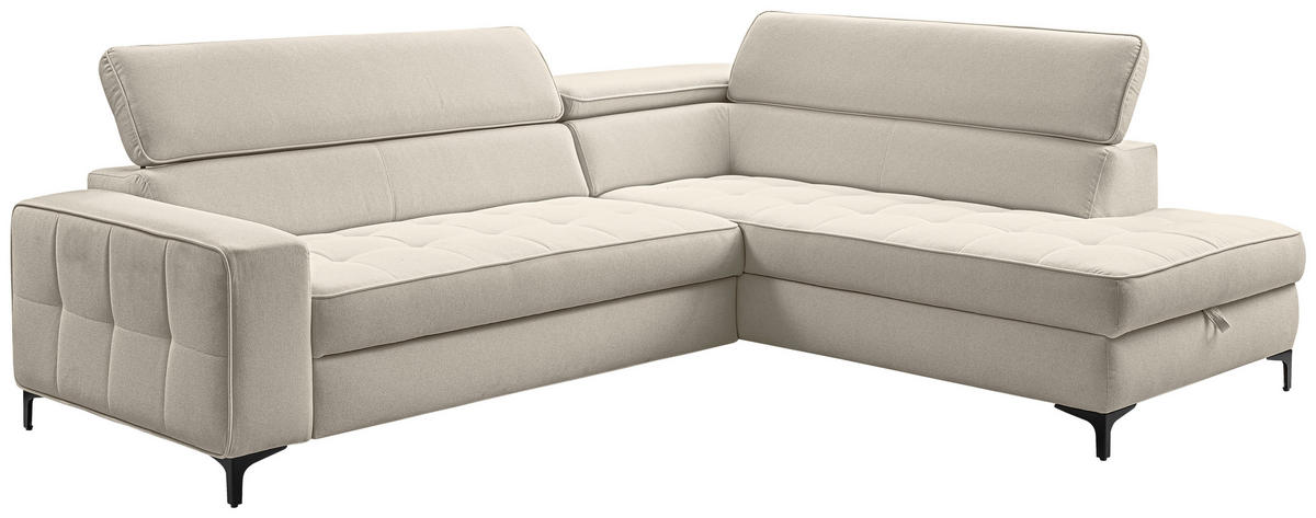 ECKSOFA  in Struktur Grau  251/203 cm  - Schwarz/Grau, Design, Textil/Metall (251/203cm) - MID.YOU