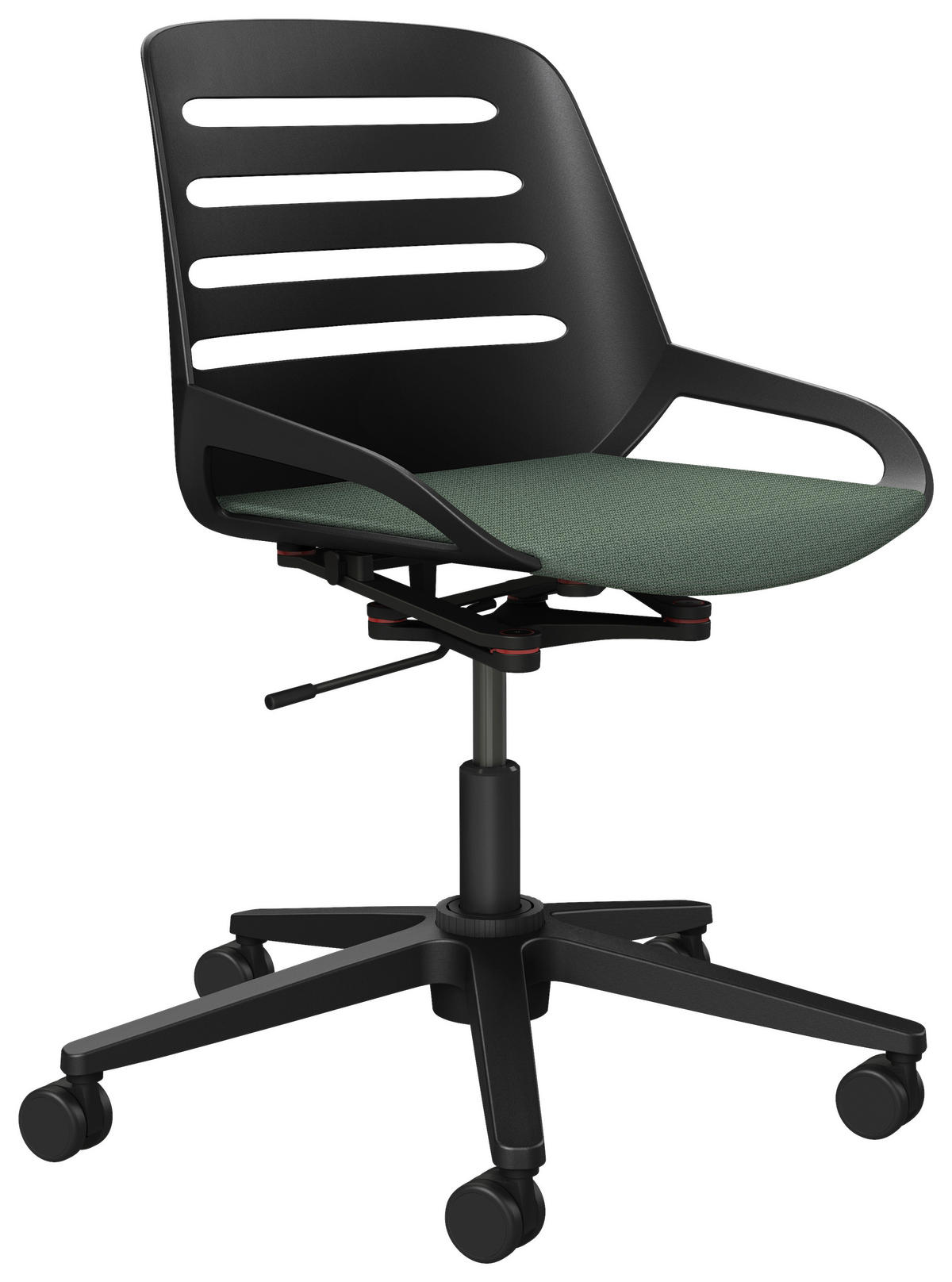 DREHSTUHL  in Schwarz, Hellgrün  - Schwarz/Hellgrün, Design, Kunststoff/Textil (70/68/40cm) - Aeris