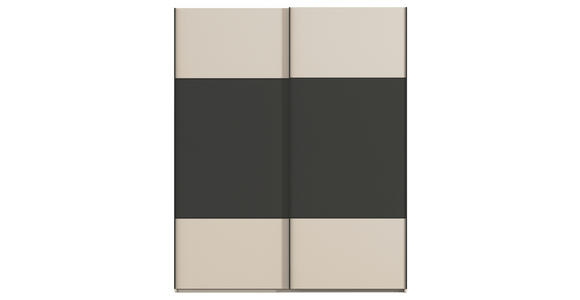 SCHWEBETÜRENSCHRANK 162/223/68 cm 2-türig Graphitfarben, Champagner  - Champagner/Schwarz, KONVENTIONELL, Holzwerkstoff/Metall (162/223/68cm) - Novel