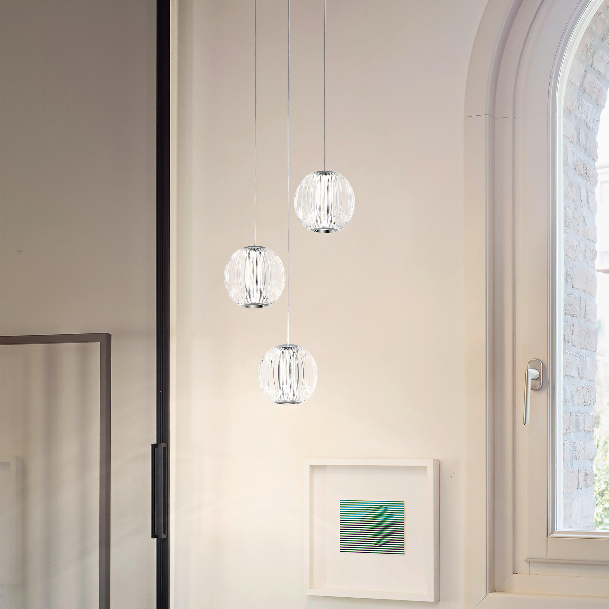 LED-HÄNGELEUCHTE 25/230 cm  - Klar, Design, Kunststoff/Metall (25/230cm) - Ideal Lux