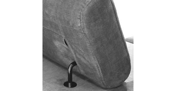 ECKSOFA Greige Flachgewebe Rücken echt, Kopfteilverstellung, Sitzvorzug  - Greige/Schwarz, MODERN, Textil/Metall (210/258cm) - Landscape