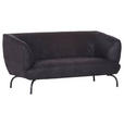 2-SITZER-SOFA Mikrofaser Anthrazit, Braun  - Anthrazit/Schwarz, KONVENTIONELL, Textil/Metall (165/79/85cm) - Carryhome