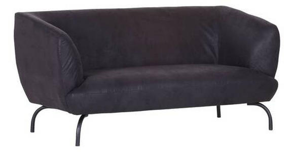 2-SITZER-SOFA Mikrofaser Anthrazit, Braun  - Anthrazit/Schwarz, KONVENTIONELL, Textil/Metall (165/79/85cm) - Carryhome