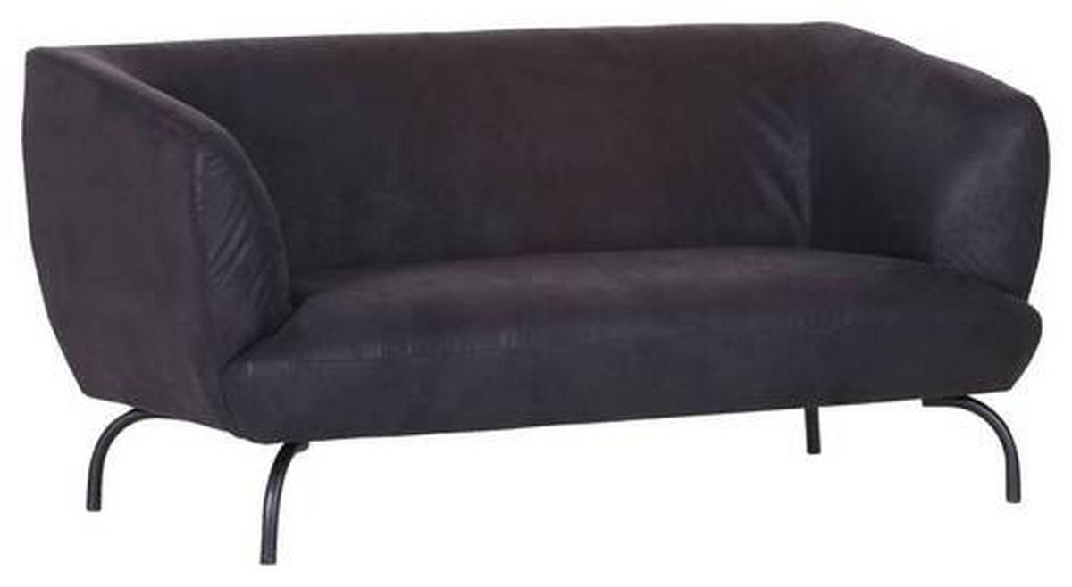 2-SITZER-SOFA in Mikrofaser Anthrazit, Braun  - Anthrazit/Schwarz, Konventionell, Textil/Metall (165/79/85cm) - Carryhome