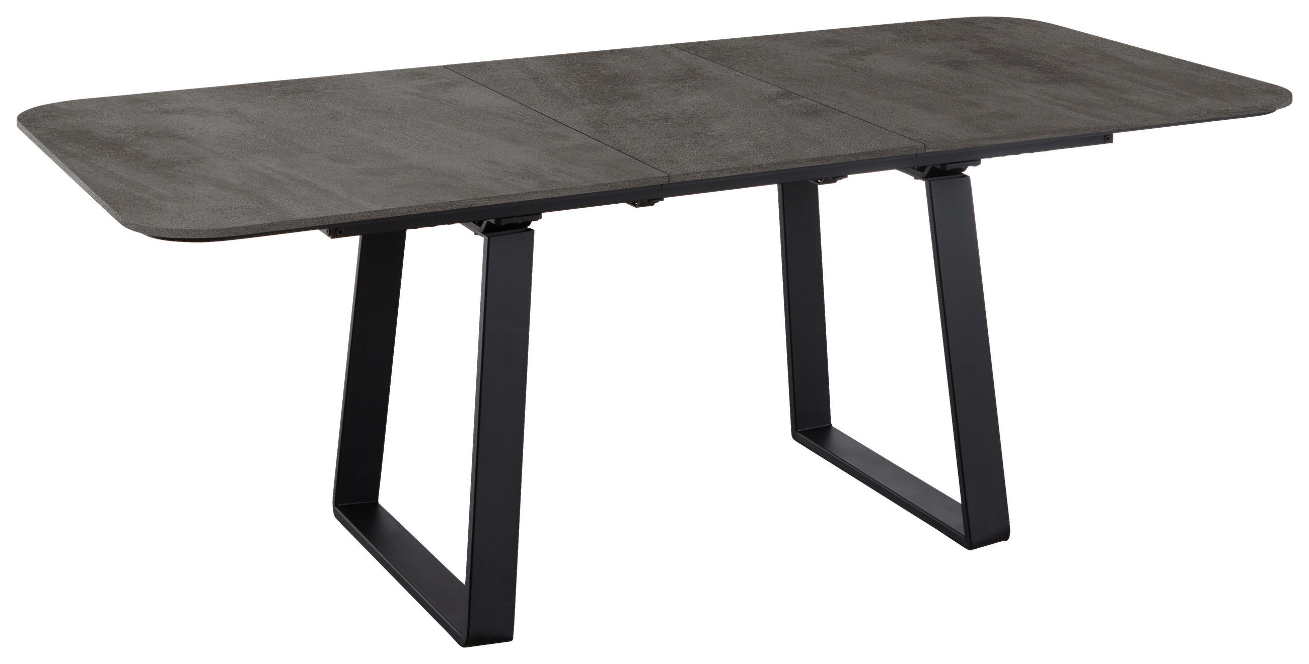 ESSTISCH Schwarz, Schieferfarben oval  ausziehbar, in verschiedenen Größen erhältlich  - Schieferfarben/Schwarz, Basics, Holz/Metall (160-210/95/76cm) - Celina Home