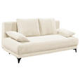 SCHLAFSOFA  mit Cord Weiß  - Schwarz/Weiß, KONVENTIONELL, Kunststoff/Textil (211/96/105cm) - Carryhome
