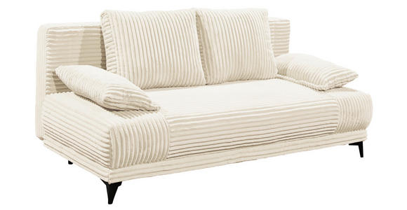 SCHLAFSOFA  mit Cord Weiß  - Schwarz/Weiß, KONVENTIONELL, Kunststoff/Textil (211/96/105cm) - Carryhome