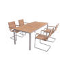 GARTENTISCHGRUPPE Teakholz Hartholz Stahl  - Silberfarben/Braun, Basics, Holz/Metall - Gardenson