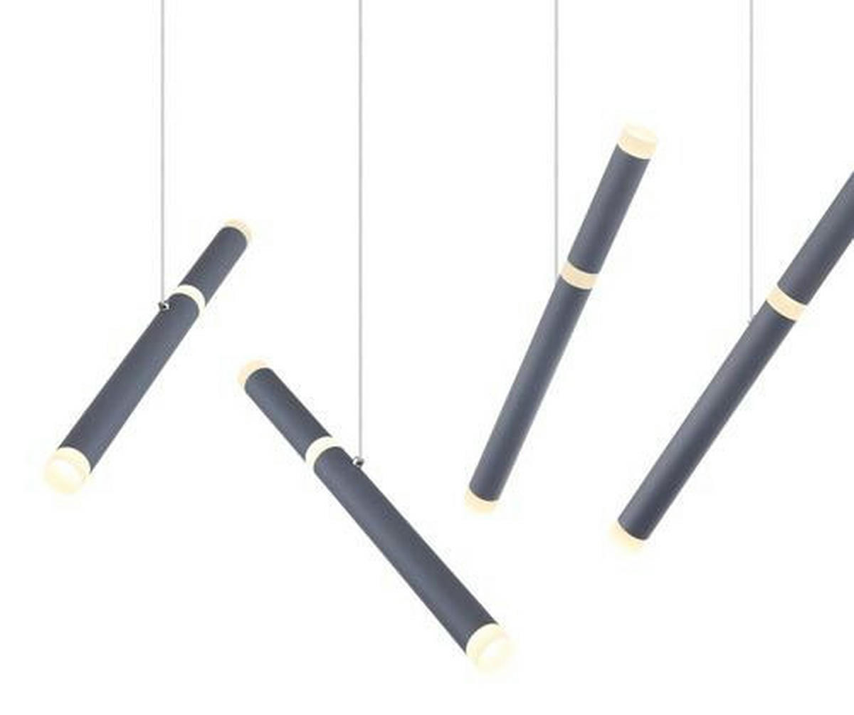 LED-HÄNGLAMPA 105/33/120 cm  - opal/grafitfärgad, Design, metall/plast (105/33/120cm) - Globo