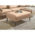 ECKSOFA  in Flachgewebe Lachsfarben Armteilverstellung, Relaxfunktion, Drehsitzfunktion  255-365/175-224 cm  - Schwarz/Lachsfarben, Design, Textil/Metall (255-365/175-224cm) - Dieter Knoll