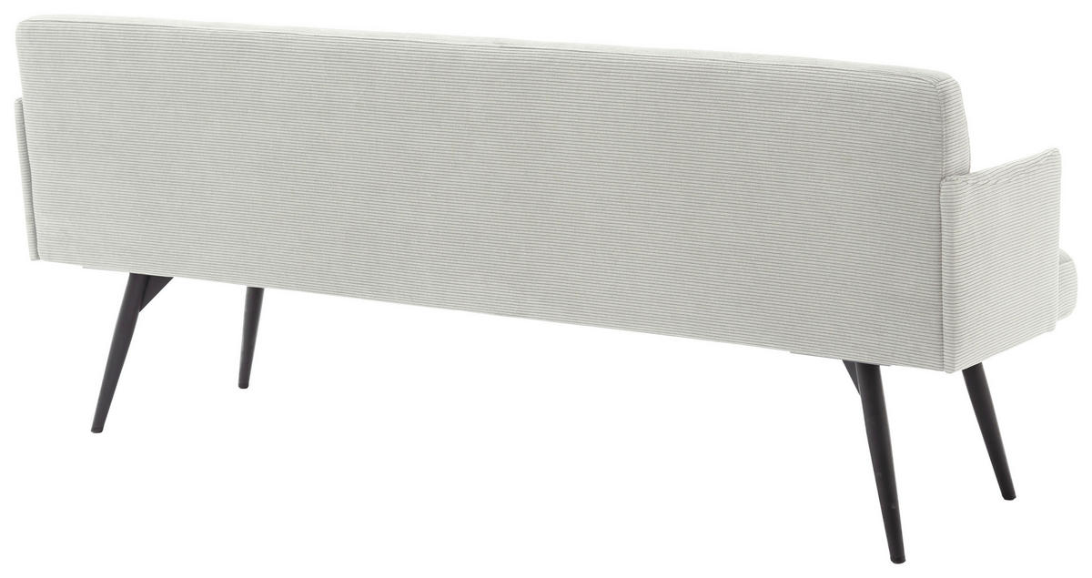 SITZBANK 206/85/69 cm Cord Hellgrau Metall  - Hellgrau/Schwarz, Design, Textil/Metall (206/85/69cm) - Johann Jakob