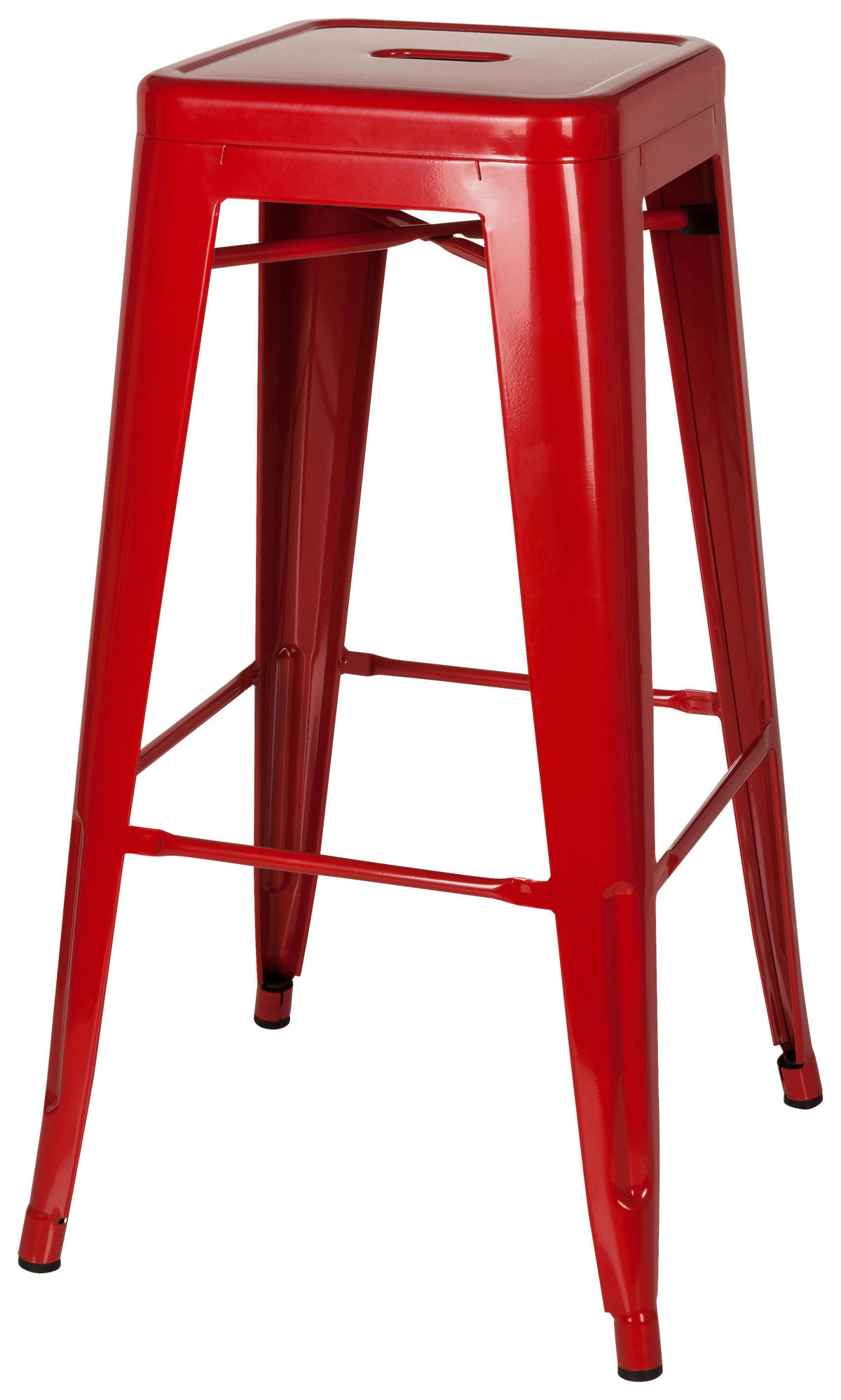 BARHOCKER Rot Stahl stapelbar  - Rot, Basics, Metall (44/77/44cm) - MID.YOU
