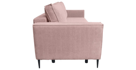 SCHLAFSOFA Cord Rosa Rückenkissen, Bettkasten, Schlaffunktion, Rücken echt, Liegefläche im Originalstoff  - Schwarz/Rosa, KONVENTIONELL, Textil/Metall (222/93/98cm) - Carryhome